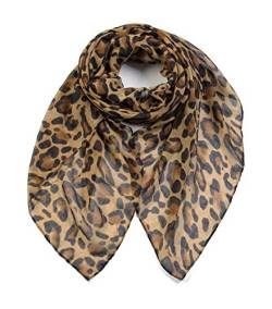 Scarfand Damen Leopard Mode Schals, Klassisches Braun, Einheitsgröße von Scarf&