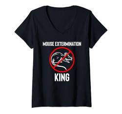 Damen Mouse Exterminator King T-Shirt mit V-Ausschnitt von Schädlingsbekämpfer Design Kammerjäger