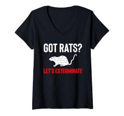 Damen Got Rats? Lets Exterminate Kammerjäger T-Shirt mit V-Ausschnitt von Schädlingsbekämpfer Kammerjäger Design Idee