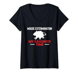 Damen Mouse Extermination My Favorite Time Kammerjäger T-Shirt mit V-Ausschnitt von Schädlingsbekämpfer Kammerjäger Design Idee