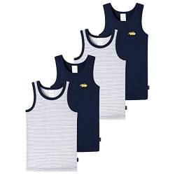 Schiesser - Kids Boys - Feinripp Unterhemd - 4er Spar-Pack (104 Blau/Weiß gestreift) von Schiesser
