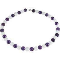 Schmuck Krone Collier Damen Kette aus Amethyst & Bergkristall, Silber 925 von Schmuck Krone