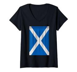Damen Schottland Flagge Herren Scotland Flag Damen Kinder Scotland T-Shirt mit V-Ausschnitt von Schottland Fahne Schottland Deko Männer Frauen