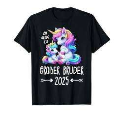 Geschwister Baby Einhorn Ich werde ein großer Schwester 2025 T-Shirt von Schwangerschaftsankündigung