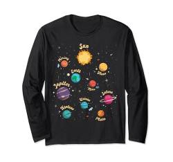 Sonnensystem Planeten Weltraum Wissen Wissenschaft für Kinder Langarmshirt von Science and Physics, Geography, Astronomy for Kids