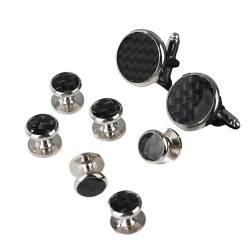 Scnvsi Manschettenknöpfe für Herren, Ohrstecker-Set, formelle Uniform-Accessoires, Smoking-Manschettenknöpfe, Krawatten-Manschettenknöpfe, klassischer Schmuck, Geschenk von Scnvsi