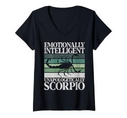 Damen Emotional intelligenter unapologetically Skorpion T-Shirt mit V-Ausschnitt von Scorpio Gifts for Women