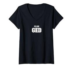 Damen Clan Ged Family Last Name Scottish Heritage T-Shirt mit V-Ausschnitt von Scot Clans Surname Scotland Heraldry Merch