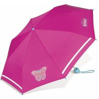 Scout Taschenregenschirm Girls Kinder Regenschirm mit Reflektionsstreifen Butterfly, reflektierend, Schmetterling mit Glitzereffekt von Scout