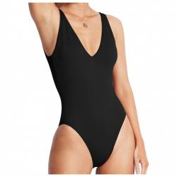 Seafolly - Women's Sea Dive Deep V Neck One Piece - Badeanzug Gr 14 schwarz von Seafolly