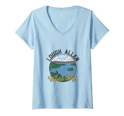 Damen Gute Stimmung am Lough Allen T-Shirt mit V-Ausschnitt von See Urlaub in Irland