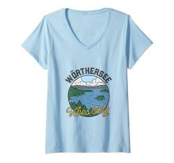 Damen Gute Stimmung am Wörthersee T-Shirt mit V-Ausschnitt von See Urlaub in Österreich