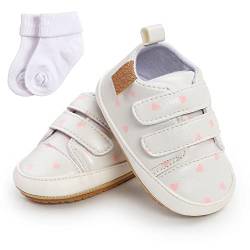 Sehfupoye Baby Mädchen Jungen Turnschuhe Kleinkind PU Leder erste Walking Schuhe Kleinkind Neugeborenes Prewalker Turnschuhe für 12-18 Monate mit Socke von Sehfupoye