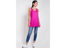 Longtop SEIDEL MODEN, Damen, Gr. 54, pink (magenta), Obermaterial: 95% Viskose, 5% Elasthan, casual, loose fit Po-bedeckend, tiefer Rundhals, ohne Ärmel, Tops, in schlichtem Design, MADE IN GERMANY von Seidel Moden