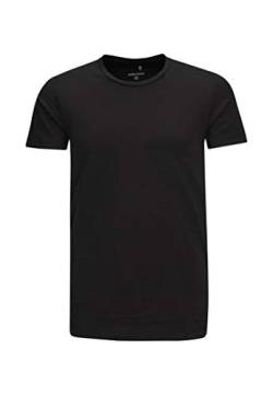 Seidensticker Herren T-Shirt - Regular Fit - Uni - Rundhals - Kurzarm - Stretch Schwarz (Schwarz 39) XXL von Seidensticker