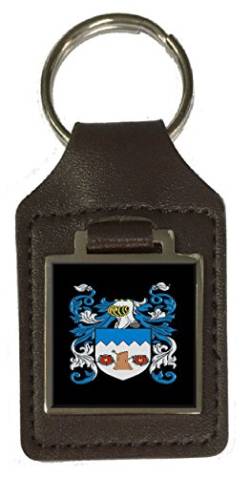 Schlüsselanhänger mit Vogelfamilienwappen, Wappen, braunes Leder, graviert, braun von Select Gifts