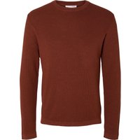 SELECTED Strickpullover, Rundhals-Ausschnitt, Rippbündchen, für Herren, rot, L von Selected