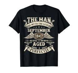 September 1947 77. Geburtstag Geschenke für Männer 77 Jahre alt Bday T-Shirt von September Birthday Outfits Apparel Gifts for Men