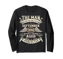 September 1956 68. Geburtstag Geschenke für Männer 68 Jahre alt Bday Langarmshirt von September Birthday Outfits Apparel Gifts for Men