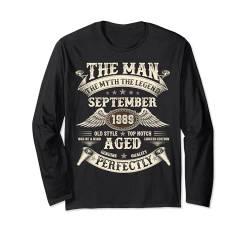 September 1989 35. Geburtstag Geschenke für Männer 35 Jahre alt Bday Langarmshirt von September Birthday Outfits Apparel Gifts for Men