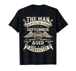 September 2000 24. Geburtstag Geschenke für Männer 24 Jahre alt Bday T-Shirt von September Birthday Outfits Apparel Gifts for Men