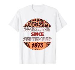 Toll seit September 1975 Leopardenmuster September T-Shirt von September Leopard Print Awesome Since September