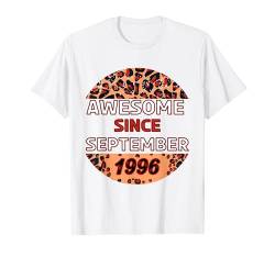 Toll seit September 1996 Leopardenmuster September T-Shirt von September Leopard Print Awesome Since September