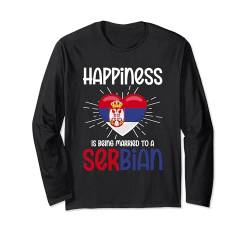 Serbien Serbische Flagge Balkan Langarmshirt von Serbian Gifts for Men Women