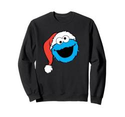 Sesame Street Christmas Santa Hat Cookie Monster Face Sweatshirt von Sesame Street