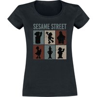 Sesamstraße T-Shirt - Characters - S bis XXL - für Damen - Größe S - schwarz  - Lizenzierter Fanartikel von Sesamstraße