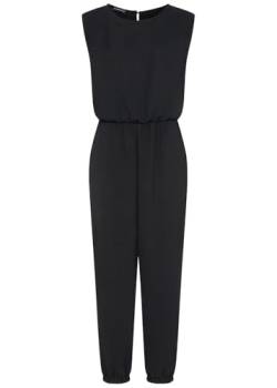 Seventyseven Lifestyle Jumpsuit Damen Musselin Overall mit Schlitz hinten schwarz von Seventyseven URBAN STREETWEAR