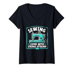 Damen Nähen wird mit Schnüren geliefert T-Shirt mit V-Ausschnitt von Sew Sewing Seamstress Gifts