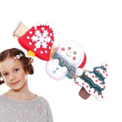 Seyrnicay Weihnachts-Haarspange mit Weihnachtsmann, niedliche Haarspangen für kleine Mädchen, Weihnachts-Haar-Accessoires, Weihnachts-Haar-Stylingnadeln für Mädchen, Kleinkinder von Seyrnicay