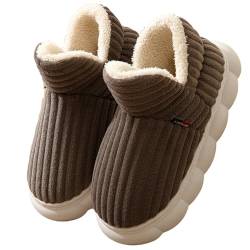 Sfit Harmont Hausschuhe Plüsch Winterhausschuhe Damen Herren Kuschelig Wolke Geschlossen Slippers Warme Flauschige Pantoffeln Rutschfest Dicke Sohle Hausstiefel,Kaffee,44/45 EU von Sfit