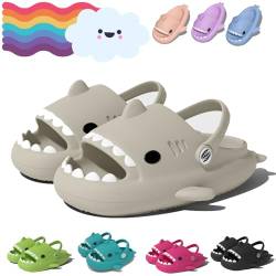 Sharklas, Original Sharklas, Sharklitas Original Rutschfeste Sandalen Shark Flip Flops für Damen und Herren (Grauer Hai, Erwachsene, 40, Numerisch (von/bis), EU Schuhgrößensystem, 41, M) von Shafaja