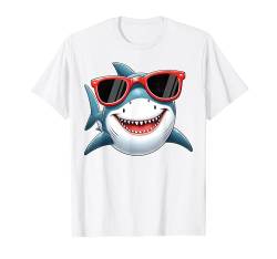 Hai trägt rote Sonnenbrille Hai-Liebhaber Jungen Mädchen Kinder T-Shirt von Shark Lovers Squad