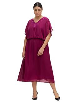 Sheego Damen Große Größen Abendkleid aus Georgette, mit blickdichtem Unterkleid Abendmode elegant V-Ausschnitt Pailletten von Sheego