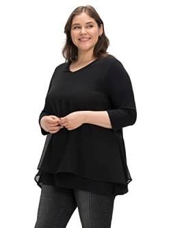 Sheego Damen Große Größen Blusenshirt mit Chiffon-Oberteil Partymode elegant V-Ausschnitt - von Sheego