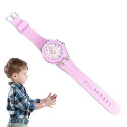 Shenrongtong Analoguhr für Kinder, Analoguhr für Kinder - Leuchtende Lernuhr mit Silikonarmband,Armbanduhren, leicht ablesbar, niedliche Uhr für Zuhause und Schule von Shenrongtong