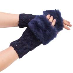 Shenrongtong Halbfingerhandschuhe für Damen | Schicke fingerlose Damenhandschuhe Winter - Warme fingerlose Handschuhe, weiche Winterhandschuhe für Damen, Mädchen, Teenager von Shenrongtong