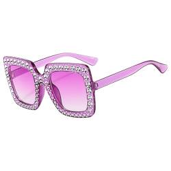 Shenrongtong Strass-Bling-Sonnenbrille,Strass-Sonnenbrille, Glitzerbrillenschirme, Übergroße Brillenschirme, modische Sonnenbrillen für Frauen, trendige Sonnenbrillen von Shenrongtong
