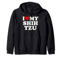 Shih Tzu T Shirt: I Love My Shih Tzu Geschenk T-Shirt mit Herz Kapuzenjacke von Shih Tzu Shirts