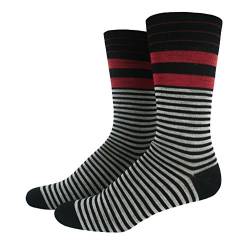 Herren Ringelsocken Wollsocken - Socken - Strümpfe geringelt aus 80% kbT Wolle, Farben alle:schwarz/dunkelrotmeliert/graumeliert, Größe:41/42 von Shimasocks