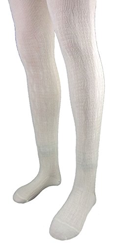 Shimasocks Damen Strumpfhose Zopfmuster SLIM FIT, Farben alle:ecru, Größe:36/38_K von Shimasocks