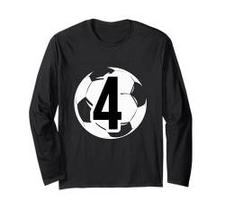 4 Geburtstag Junge Geschenk Fußball Fan Fußballer Vier Langarmshirt von Shirt Fußball 4 Geburtstag Kinder Vier Birthday