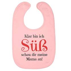 Babylatz mit Spruch Geschenk Baby Mädchen - Süß wie Meine Mama Latz Baby Lätzchen One Size Rosa von Shirtgeil