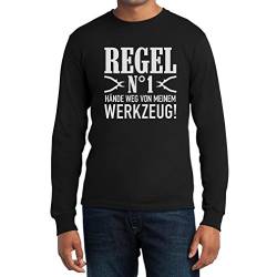 Männer Geschenk - Regel Hände Weg von Meinem Werkzeug! Langarm T-Shirt Large Schwarz von Shirtgeil