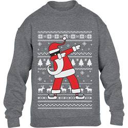 Pullover Jungen Kids Weihnachten Geschenk Dab vom Weihnachtsmann Kinder Sweatshirt Mädchen S 116 Grau von Shirtgeil