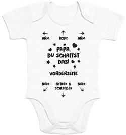 Shirtgeil Baby Body Papa - Du Schaffst Das - Witziger Strampler für Väter - Kurzarm- und Langarm-Bodys - Lustige Babykleidung mit Spruch - Vater Geschenk - Hochwertiger Babystrampler von Shirtgeil