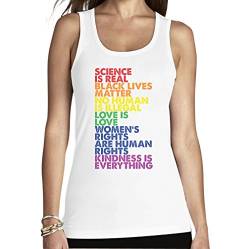 Tank Top Damen mit Spruch - Love is Love - Pride LGBT Kleidung - Lesbian & Gay CSD Pride Outfit LGBTQ Tanktops Frauen Medium Weiß von Shirtgeil